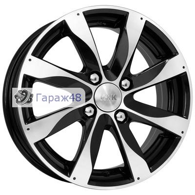 K&amp;K KC480 R14 / 5.5J PCD 4x100 ET 39 ЦО 67.1 Литые Черный глянцевый с полированной лицевой поверхностью
